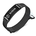 VNOX Medical Alert Id Bracelet for Men Women, Custom Engraving Adjustable Stainless Steel Customizable Mesh Emergency Survival Medic Bracelets Wristband Loop Band with Replacement Tag