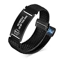 VNOX Medical Alert Id Bracelet for Men Women, Custom Engraving Elastic Braided Stretchy Loop Emergency Survival Medic Bracelets Wristband Loop Band with Removeable Tag