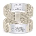 VNOX Medical Alert Id Bracelet for Men Women, Custom Engraving Elastic Braided Stretchy Loop Emergency Survival Medic Bracelets Wristband Loop Band with Removeable Tag