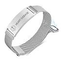 VNOX Medical Alert Id Bracelet for Men Women, Custom Engraving Adjustable Stainless Steel Customizable Mesh Emergency Survival Medic Bracelets Wristband Loop Band with Replacement Tag
