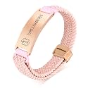 VNOX Medical Alert Id Bracelet for Men Women, Custom Engraving Elastic Braided Stretchy Loop Emergency Survival Medic Bracelets Wristband Loop Band with Removeable Tag