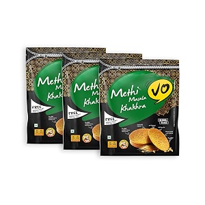 vo foods methi masala round khakhra pack of 3 540g
