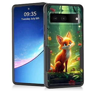 for pixel 7a caseheavy duty dual layer hybrid hard pc soft rubber shockproof protective rugged bumper case for google pixel 7a 6134cute fox