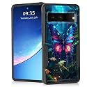 for Pixel 7a Case,Heavy Duty Dual Layer Hybrid Hard PC Soft Rubber Shockproof Protective Rugged Bumper Case for Google Pixel 7A 6.1",Fantasy Butterfly