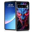 for Pixel 7a Case,Heavy Duty Dual Layer Hybrid Hard PC Soft Rubber Shockproof Protective Rugged Bumper Case for Google Pixel 7A 6.1",Angry Dragon