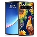 for Pixel 7a Case,Heavy Duty Dual Layer Hybrid Hard PC Soft Rubber Shockproof Protective Rugged Bumper Case for Google Pixel 7A 6.1",Chicken Sunflower