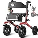 VOCIC Z57 Walkers for Seniors with Seat Outdoor Rollator 12'' All Terrain