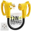 Vockjour 50 Amp to 30 Amp RV Adapter Cord 12 Inch, STW 30A 125V, ETL Listed