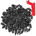 VOCOOL 100 PCS 1/4inch Stainless Steel Track and Cross Country Spikes with Spike Wrench, Pyramid Replacement Track Spikes for Sprint Sports Short Running Shoes, Black/Silver