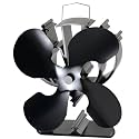VODA Wood Stove Fan Heat Powered Fireplace Fan No Electric, Heat Activated Thermal Fan for Wood Burning Stove/Log Burner, Fireplace Accessories