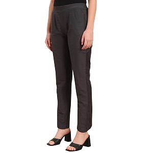 Vogaan Womens Cotton Silk Pant Half-Elasticated