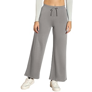 Vogaan Womens Cotton Blend Wide Leg Pants