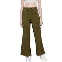 Vogaan Womens Cotton Blend Wide Leg Pants