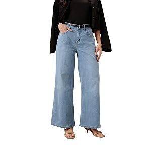 Vogaan Womens High Waist Jeans Flared
