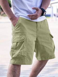 Vogaann Solid Men Light Green Cargo Shorts