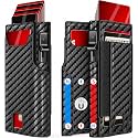 VOGARD Smart Pop-Up Leather Wallet for Men &amp; Women | RFID Blocking Card Holder with Money Clip | Slim Magnetic Bifold Wallet with Quick Access Button – Holds 14 Cards &amp; Cash (Carbon Fibre)