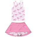 Vogseek Girls Swimsuit Size 8 9 Pink Bow Cute 2-Piece Girls Bathing Suit with Modest Skirt Quick Dry Sleeveless Swimwear Beach Tankini Sets for Summer Surfing
