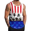 VOGSTART Mens Beach Tank Tops Summer Vacation Graphic Sleeveless Shirts