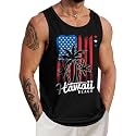 VOGSTART Mens Beach Tank Tops Summer Vacation Graphic Sleeveless Shirts