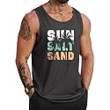 VOGSTART Mens Beach Tank Tops Summer Vacation Graphic Sleeveless Shirts
