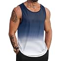 VOGSTART Mens Beach Tank Tops Summer Vacation Graphic Sleeveless Shirts