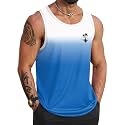VOGSTART Mens Beach Tank Tops Summer Vacation Graphic Sleeveless Shirts