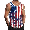 VOGSTART Mens Beach Tank Tops Summer Vacation Graphic Sleeveless Shirts
