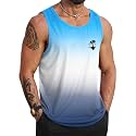 VOGSTART Mens Beach Tank Tops Summer Vacation Graphic Sleeveless Shirts