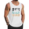 VOGSTART Mens Beach Tank Tops Summer Vacation Graphic Sleeveless Shirts