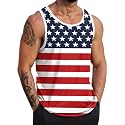 VOGSTART Mens Beach Tank Tops Summer Vacation Graphic Sleeveless Shirts