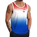 VOGSTART Mens Beach Tank Tops Summer Vacation Graphic Sleeveless Shirts