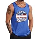 VOGSTART Mens Beach Tank Tops Summer Vacation Graphic Sleeveless Shirts