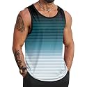 VOGSTART Mens Beach Tank Tops Summer Vacation Graphic Sleeveless Shirts
