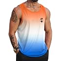 VOGSTART Mens Beach Tank Tops Summer Vacation Graphic Sleeveless Shirts