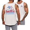 VOGSTART Mens Graphic Muscle Tank Top Beach Slub Cotton Sleeveless Shirts