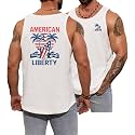 VOGSTART Mens Graphic Muscle Tank Top Beach Slub Cotton Sleeveless Shirts