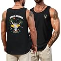 VOGSTART Mens Graphic Muscle Tank Top Beach Slub Cotton Sleeveless Shirts