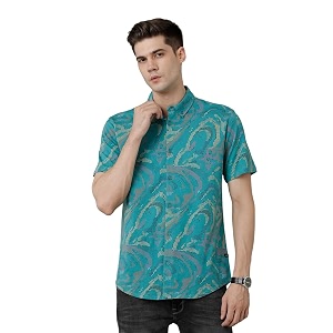VOI Jeans Mens Teal Slim Fit Shirt