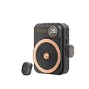 Voice Amplifier for Teachers with Wireless Lavalier Lapel Microphone Portable Bluetooth Microphone & Speaker, Rechargeable Bullhorn Megaphone for Classroom, Meetings, Yoga (Black)
