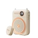 Voice Amplifier for Teachers with Wireless Lavalier Lapel Microphone Portable Bluetooth Microphone & Speaker, Rechargeable Bullhorn Megaphone for Classroom, Meetings, Yoga (Skin Tone)