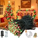 Voice Control 88Ft 240LED Christmas String Lights with Remote, Red Green