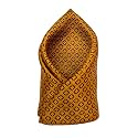 VOICI France Men's Designer Pocket Square Paisley Satin Microfiber Free Size (Gold)