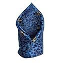 VOICI France Men's Pocket Square for Tuxedo Dinner Jacket Suit Sherwani or Bundy Paisley Design Satin Fabric Free Size