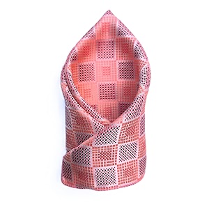 voici france men39s designer pocket square paisley satin microfiber free size coral amp pink