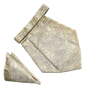 voici france mens paisley cravat ascot necktie pocket square microfiber fabric free size