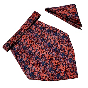 voici france mens paisley cravat ascot necktie pocket square microfiber fabric free size