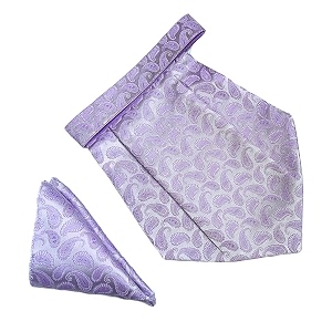 voici france mens paisley cravat ascot necktie pocket square microfiber fabric free size