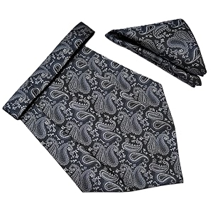 voici france mens paisley cravat ascot necktie pocket square microfiber fabric free size