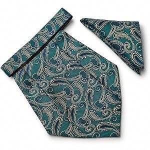 voici france mens paisley cravat ascot necktie pocket square microfiber fabric free size