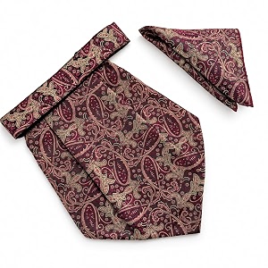voici france mens paisley cravat ascot necktie pocket square microfiber fabric free size